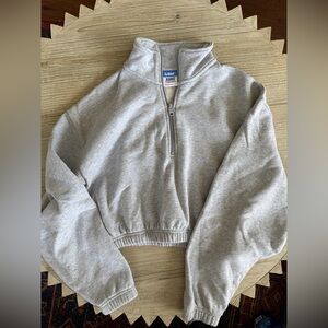 Aritzia Gray Half-Zip Sweatshirt